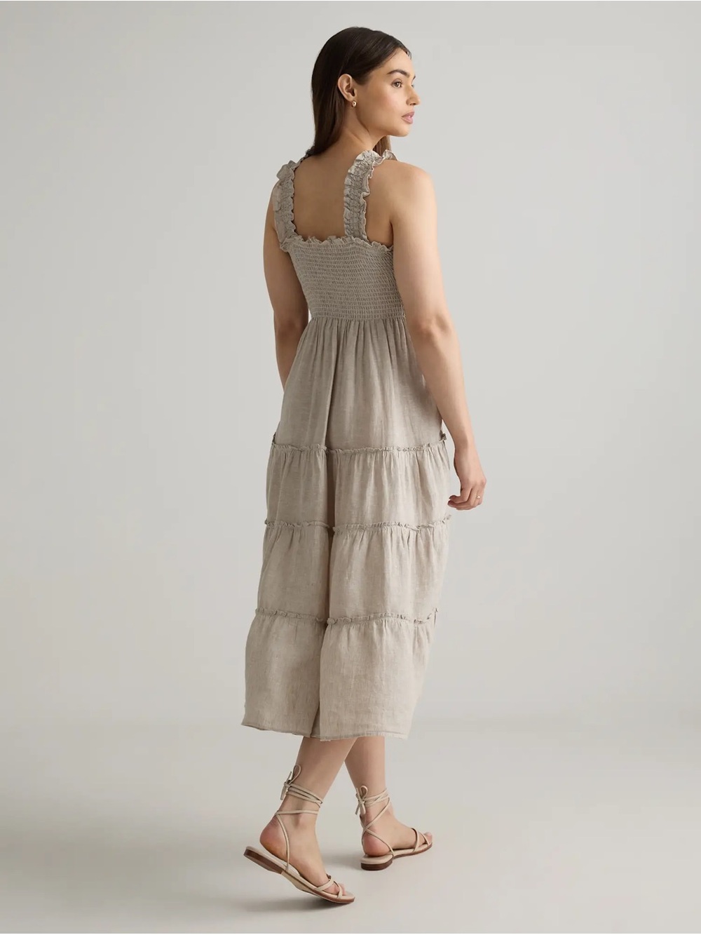 Quince 100% European Linen Smocked Midi Dress size S Small NWOT - Picture 4 of 12